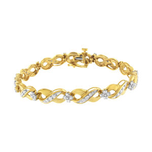 10K Yellow Gold Round-Cut Diamond Infinite Love Bracelet (1.00 cttw, I-J